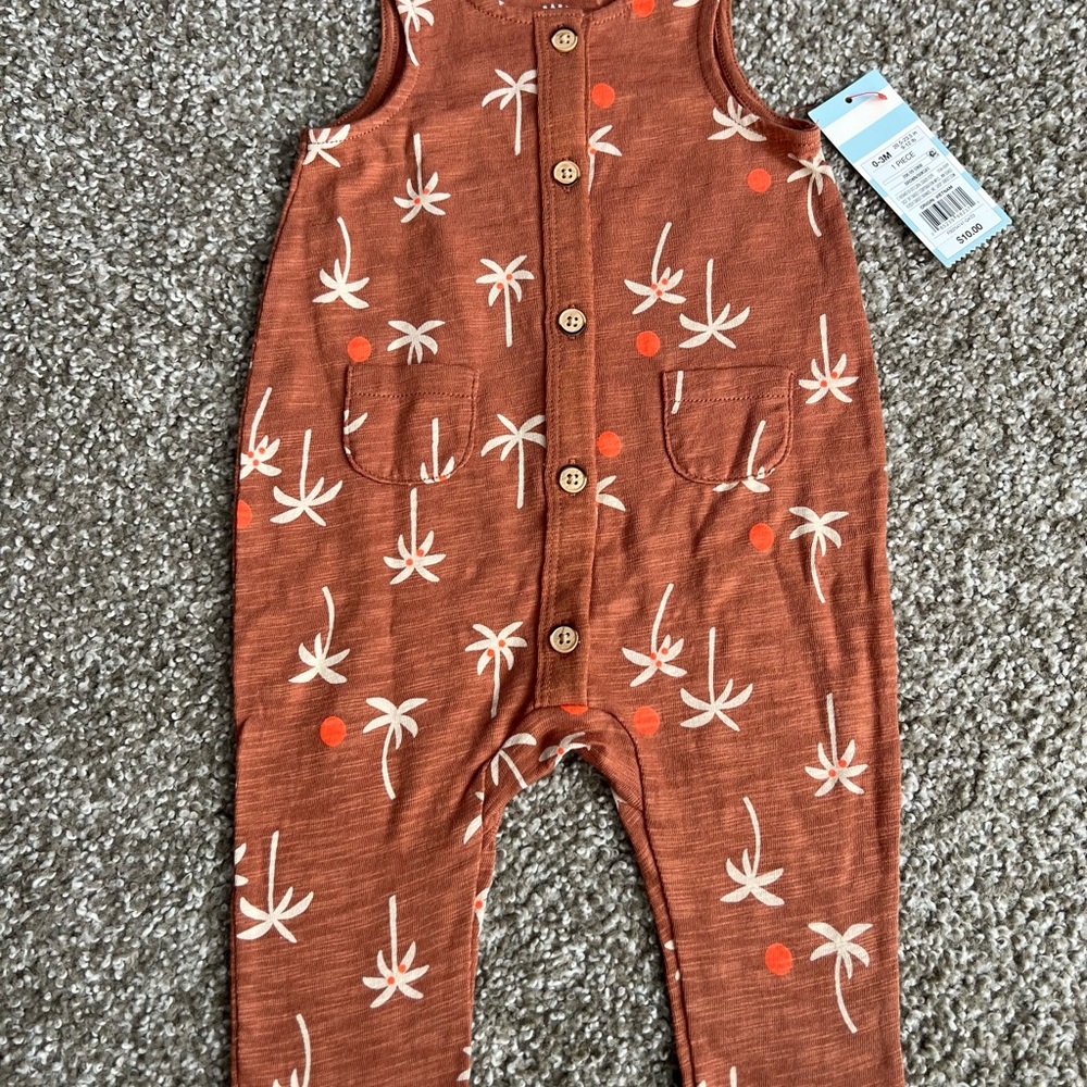Cat & Jack Brown Palm Print Bodysuit
